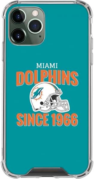 Skinit Clear Phone Case Compatible with iPhone 11 Pro Max - Officially Licensed NFL Miami Dolphins Helmet Design
