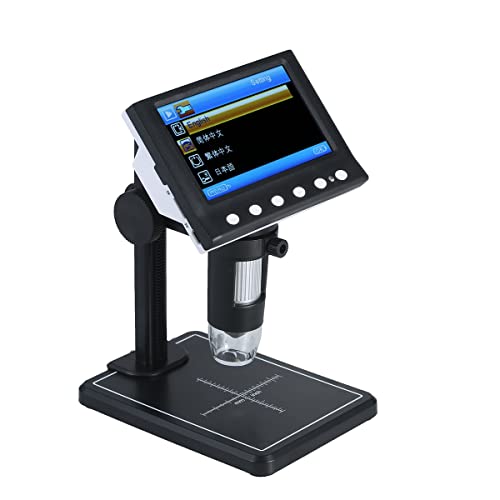 Microscope Digital Microscope Photo and Video with 4.3-inch 1080P Screen 1000X Magnification Zoom 8pcs LED Light