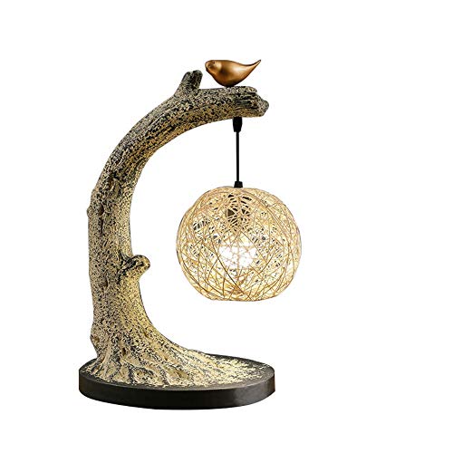 Lampe de Bureau Salon Salle de Chevet Lampe Antique Oiseau Zen Zen Coffee Table Bureau en rotin rotin Lampe de Table T-20-3-30