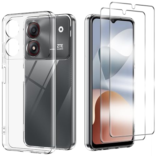 Kit Completo Per ZTE A3 SE: Cover Morbida TPU Nera + 4 Pellicole In Vetro Temperato (5.0")