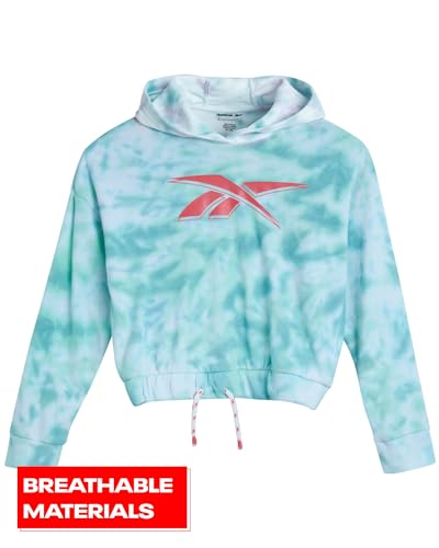 Reebok Girls Sweatsuit - 2 Piece Performance Fleece Sweatshirt and Jogger Sweatpants - Tie Dye Activ