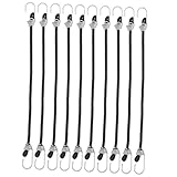 Mikinona 10 Stück Teiliges Spanngurt Haken Elastische Bungee Cords Vielseitige Fixiergurte für Fahrrad Motorrad Kofferraum und Leichtes Gepäck Schnelles Lösen Strapazierfähig Schwarz