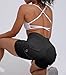 HamLen Seamless Yoga Workout Shorts with Pockets for Women High Waisted Scrunch Butt Lifting Athletic Running Shorts Black