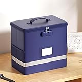 Feuerfeste wasserdichte Aktenbox, Dokumentenbox, Aufbewahrungs-Organizer mit Zahlenschloss...