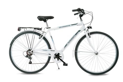 Velomarche Bazam - Herrenfahrrad City Bike Fusion 28 Zoll, 6 Gänge, Stadtfahrrad, Stahlrahmen, Erwachsene Herren, Größe 50, Weiß Velomarche Bazam - Herrenfahrrad City Bike Fusion 28 Zoll, 6 Gänge, Stadtfahrrad, Stahlrahmen, Erwachsene Herren, Größe 50, Weiß