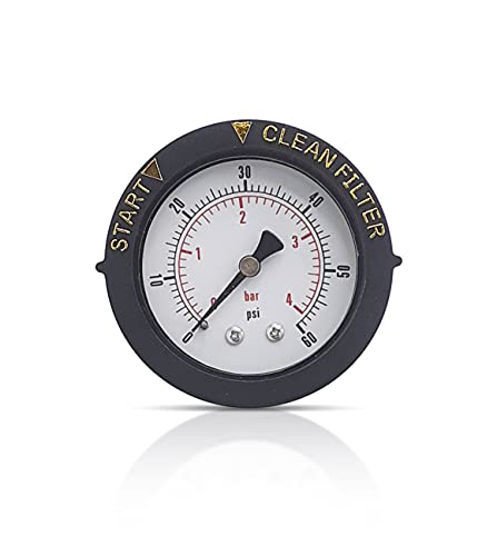Swimables Start and Clean Filter Water Pressure Gauge Replacement - 60 PSI and 1/4