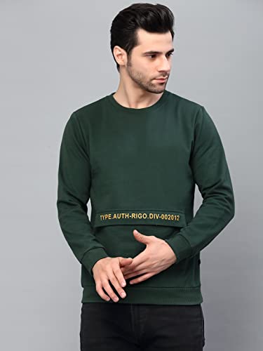 Image of Rigo Fleece Printed Round Neck Sweatshirt for Men | Full Sleeves Sweatshirt for Men | Casual Wear & Stylish Sweatshirts for Men