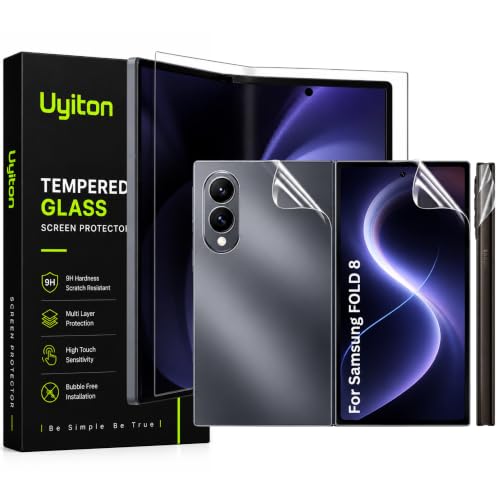 Image of Uyiton Silicone (1-Pack) Screen Protector for Samsung Z Fold 8 Flexible Anti-Spy Film, Edge-to-Edge Coverage, Fingerprint Sensor Support, HD Clarity, Easy Installation