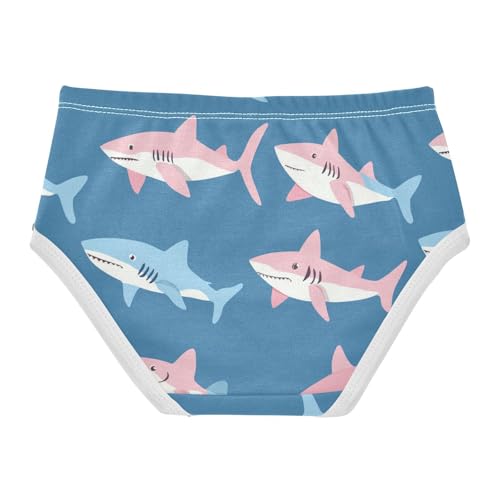 Wusikd Sharks Girls' Underwear Cotton Blue Girls Briefs Soft Toddler Underwear 2T2