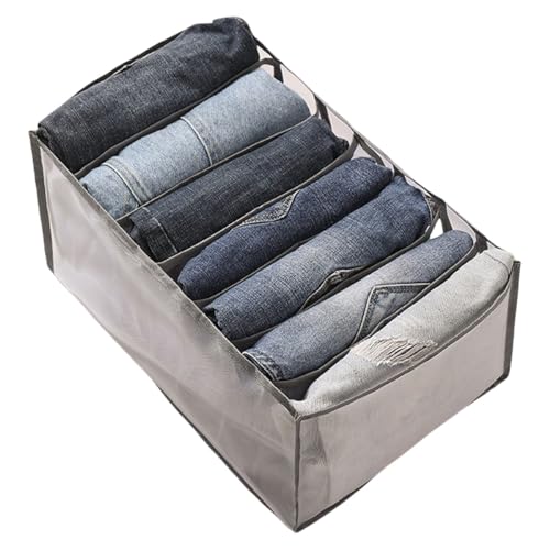 marysgift Wardrobe Closet Organiser and Storage for Clothes - 7 Grids Foldable Drawer Dividers Organizer for Jeans | Trousers | Shirts | Pants, Stackable Clothing Storage Boxes, H00805