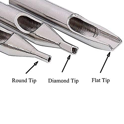 Dowei NL Ess Steel Tip Kits-22Pcs Tattoo Tips Set Round Diamond Magnum Dt Rt Ft Stainless Steel Tattoo Tip Tube Assorted thumb #1