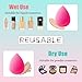 5Pcs Pink Mini Beauty Blender Mini Makeup Sponges Soft and Flexible Multi Colored Beauty Blender Sponge for Foundation, Powder, Liquid, Beauty Gift Set Face Makeup Brushes and Tools