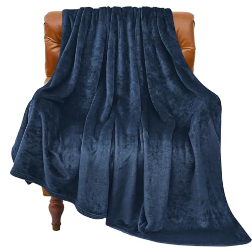 Image of BEDELITE Fleece Blanket Full Size Navy for Couch & Bed, Luxury Plush Cozy Fuzzy Blanket 84 inch x 90 inch, Super Soft Warm Lightweight Throw Blanket for Travel Camping