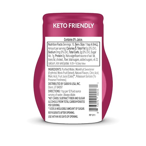Lakanto Sugar Free Water Enhancer - Sweetened with Monk Fruit Sweetener and Erythritol, On the Go Liquid H2O Hydration, Zero Sugar, Naturally Flavored - Berry Pomegranate (1.67 fl oz - Pack of 1)