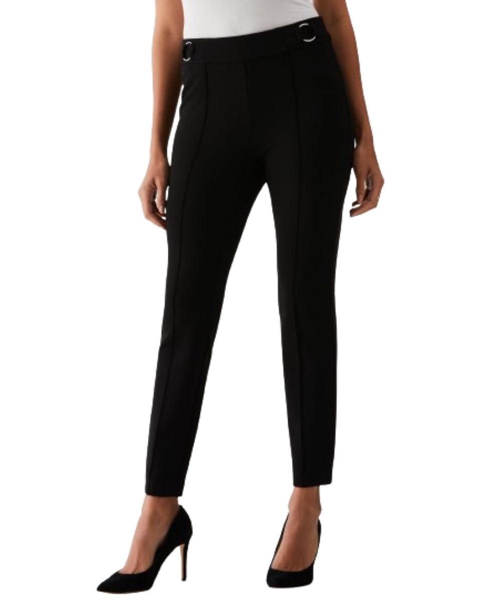 Rafaella Womens Pull-on Slim Ankle Pants with Hardware 28 Inseam Slimming Panel Stretch Fabric Classic Fit