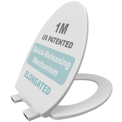 1M Family Toilet Seat, Patented Slow Close & Quick Releasing Technology, Anti-Wiggling, Easy to Install and Clean, Standard Elongated with Adult Seat Only (1 Piece)