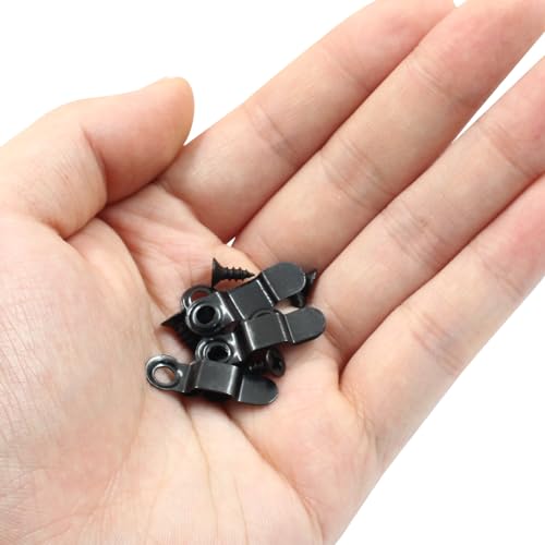 Image of BokWin Picture Frame Turn Button with Screws, Black, 100 Pcs | Metal, Picture Frame Fasteners, For Hanging Pictures Photos Drawings