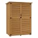 M MCombo Gartenschrank Holz, Gartenhaus Klein Wetterfest, Outdoor Gerätehaus Geräteschuppen, für Außenbereich Balkon Terrasse, 59×127×168 cm, 0901D-F (Natur)