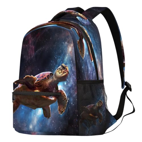 Sac à dos pour homme femme fille garçon grand sac étanche imprimé tortue galaxie 3D