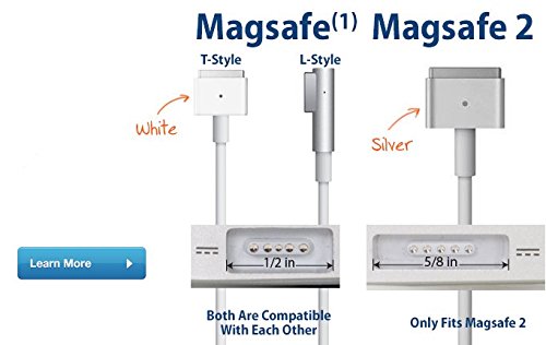 Image of T-Shape DC Cable Cord for Air, Retina Laptops MG2 45W, 60W, 65W (not Suitable for 85W) Adapter Charger - White