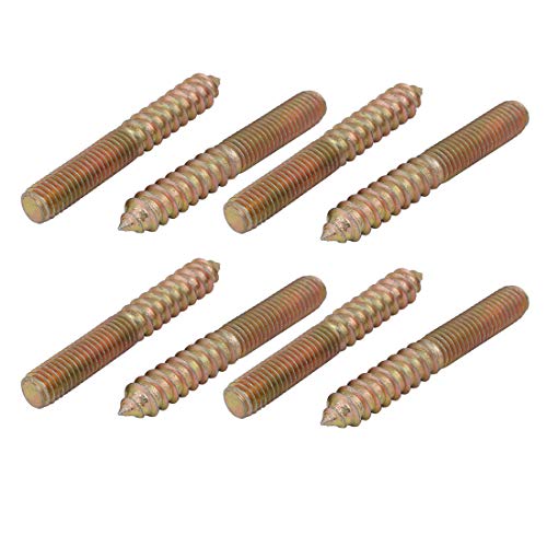 Aexit M8x60mm Carbon Home Hardware Steel Zinc Plated Hanger Bolt 8pcs Model:96as608qo672