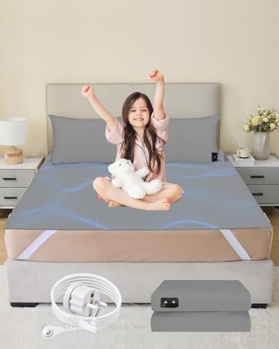 HUNAIGEE Erdungsbettlaken 200×200cm Erdungsmatte für Bett Erdungslaken...