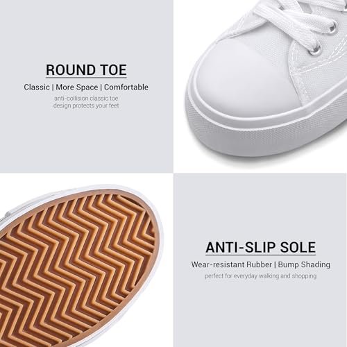 Women's Platform Sneakers 4cm Height Increase, Classic Canvas Platform Low Top Sneakers for Women and Teen Girls, Multiple Colors Fashion Trendy Cute Shoes4