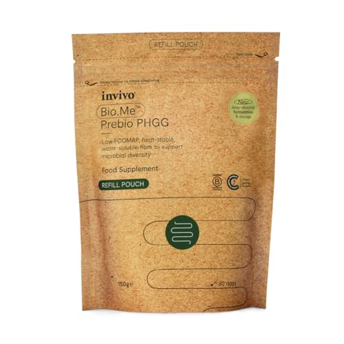 Bio.Me Prebio PHGG Refill Pouch (30 Day Supply) - Prebiotic Fibre Powder Supplement - Water Soluble Fibre to Support Microbial Bacteria Diversity in The Gut - Vegan Friendly & Gluten Free - by Invivo