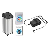 iTouchless Glide Sensor Trash Can Odor Control System, 13 Gallon & AC Power Adapter for Automatic...