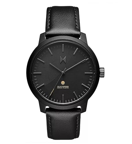 Image of MVMT Leather Analog Black Dial Men's Watch-28000257-D, Band Color-Black