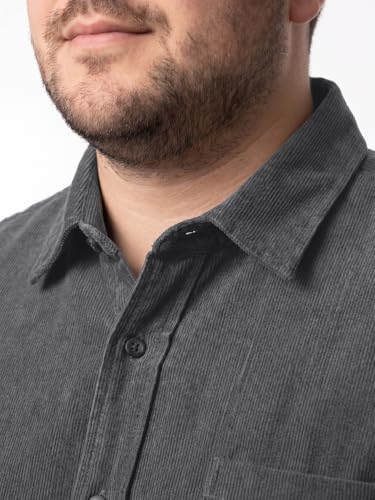 Image of Urbano Plus Men's Corduroy Full Sleeve Regular Fit Solid Overshirt with Utility Pockets