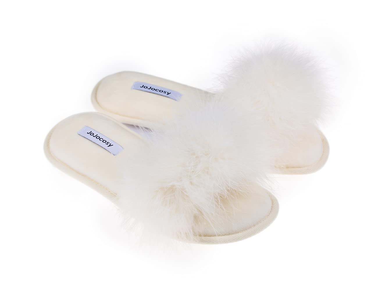 JOJOCOSY Extreme Plush Lady?ÇÖs Sexy Slip-on Comfortable Slippers Women?ÇÖs Fluffy Indoor Open-toe Scuff (White, Large)