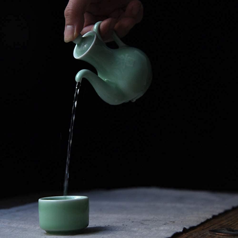 Oil Can Olive or Vinegar Bottle Anti-Leakage Ceramic Oil Bottle Vinegar/Soy Sauce Dispenser Vintage Small Olive Oil Dispenser Bottle Leak-Proof Liquid Condiment