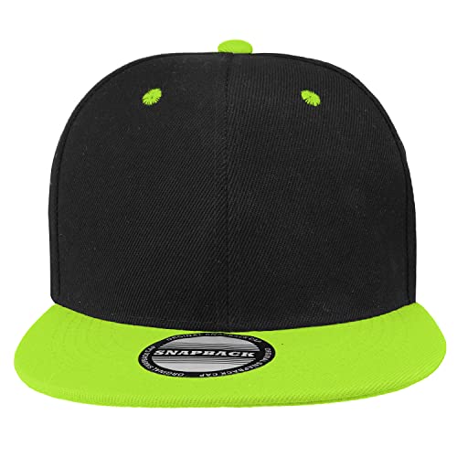 Image of Falari Wholesale 12 Pack Snapback Hat Cap Hip Hop Style Flat Bill Blank Solid Color Adjustable Size