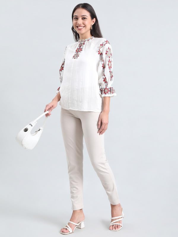 Image of GO COLORS Ponte Smart Kurti Pants Full Length for Women | Breathable, Mid Rise