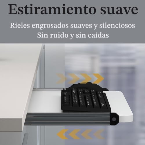 Miniatura 3 de Unikicool Bandeja Para Teclado Debajo Del Escritorio,Bandeja De Teclado,Soporte Teclado Ordenador,Soporte Teclado Ordenador Bajo Mesa,Bandeja Deslizante Para Teclado Y Ratón,Altura Ajustable