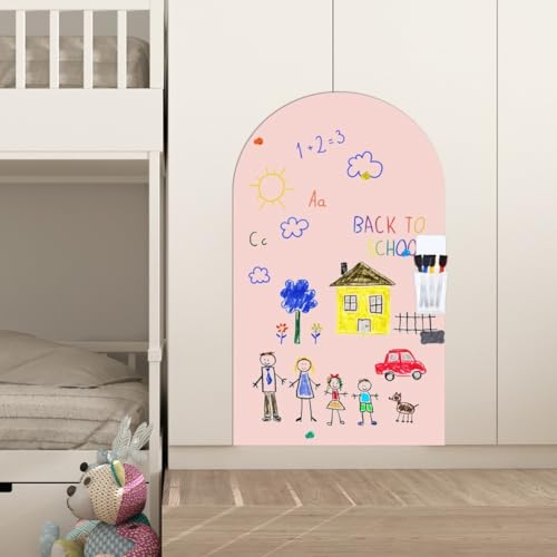 Vibsky Pizarra magnética para pared, 15.7 x 39.4 pulgadas, material de PVC con tiza y trapo, reutilizable, divertida decoración de aprendizaje para sala de juegos, guardería o aula