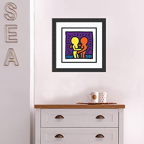 Framed Art Print, 'Untitled 1987' By Keith Haring: Outer Size 18 X 18" #TOP3