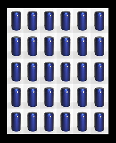 LARGE SHRINK CAPS 100 COBALT BLUE PVC Heat Shrink Capsules for Larger Mouth Vinegar Oil and Wine Bottles