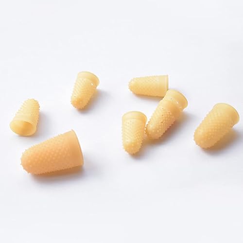 Miniatura 5 de 25pcs dedos de goma almohadillas antiestáticas puntas de dedo cubiertas de goma amarillo conteo efectivo dedo guardia clasificación tarea dedo