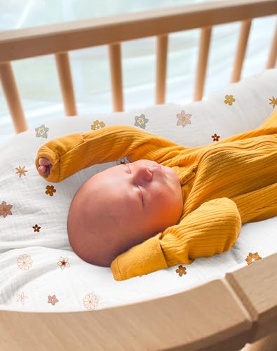 Image of Muslin Baby Lounger Cover, Soft Breathable Newborn Lounger Pillow Cover for Boys Girls Infant (Flower-B)