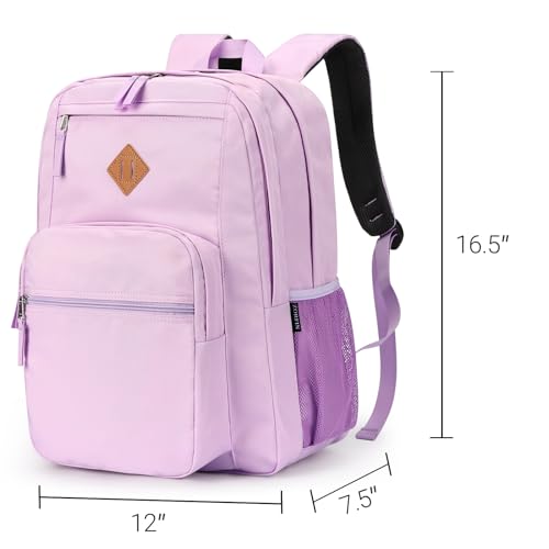Image of ZORFIN 26L Backpack for College, and Travel: Water Resistant Bookbag - Light Purple