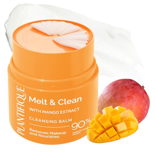 PLANTIFIQUE Balsamo Desmaquillante Facial Coreeno con Extracto de Mango, Acido Hialurónico y Ceramida - Limpiador Todo Tipo de Piel, Cleansing Balm 40 g