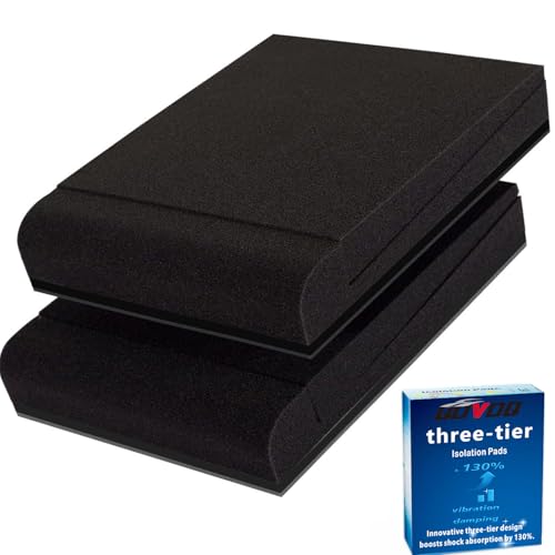 QDVDQ 2 Pack Speaker isolation pads, Innovative 3-layer Construction, Subwoofer isolation pad...