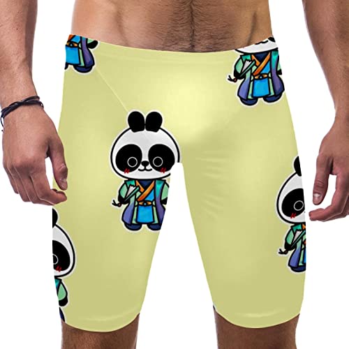 Short de bain homme motif panda jaune pour les vacances d'été