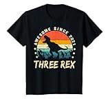 Three Rex 3rd Birthday Shirt Third Dinosaur 3 Year Old T-Shirt