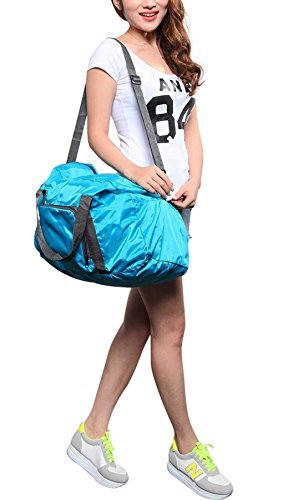 FakeFace Starsource 2-in-1 Foldable Travel Duffel Bag Crossbody Bag Super Lightweight for Luggage,Sports Gear or Gym Duffel,Water Resistant Nylon