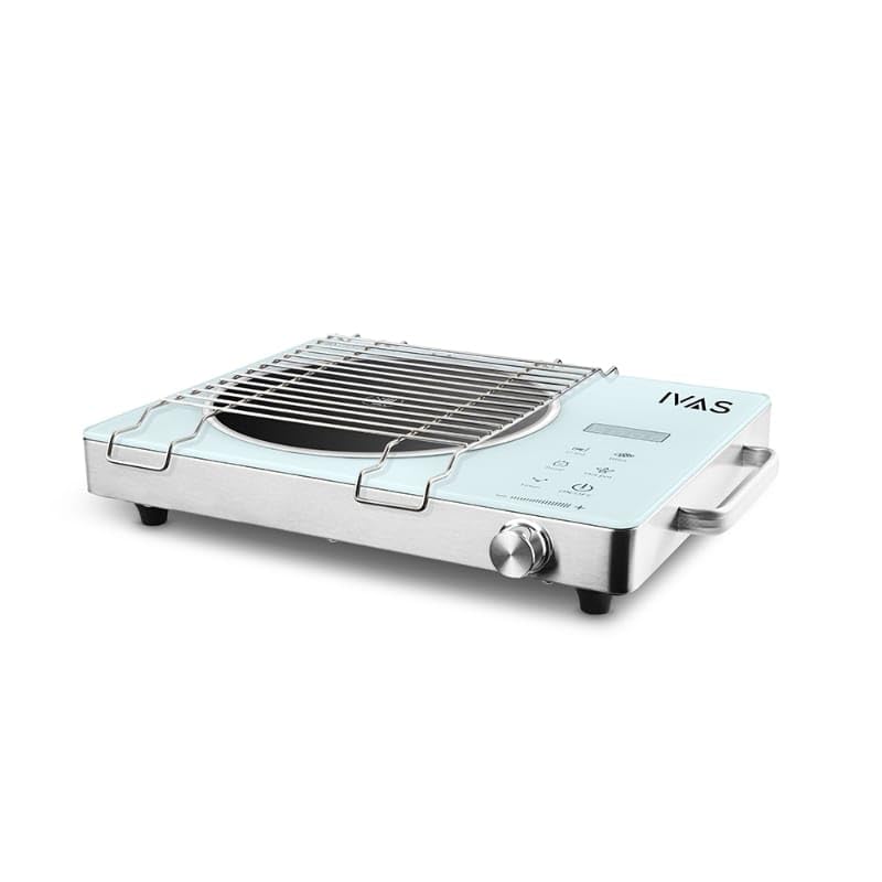 Image of IVAS 2200W Infra Induction Cooktop | Infrared + Induction Dual Heating | Touch Control, Digital Display | Fast Heating, Energy Efficient | BBQ, Fry, Soup, Hot Pot Modes