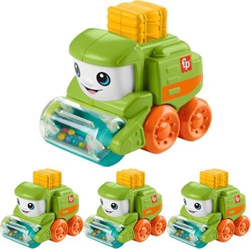 Fisher-Price Baby Toy Tractor | Push-Along Vehicle | Fine Motor Activities | For Ages 6+ Months | Pack of 4