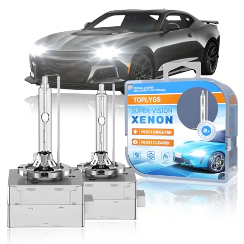 TOPLYGS D3S HID Xenon Headlight Bulb Fit for Chevrolet 2014 2015 2016 2017 2018 2019 2020 2021 Chevy Camaro 2014-2020 Impala Corvette 2014-2017 SS, 6000K, High Low Beam Xenon Lights, Pack of 2 by TOPLYGS - Used condition - US$27.67